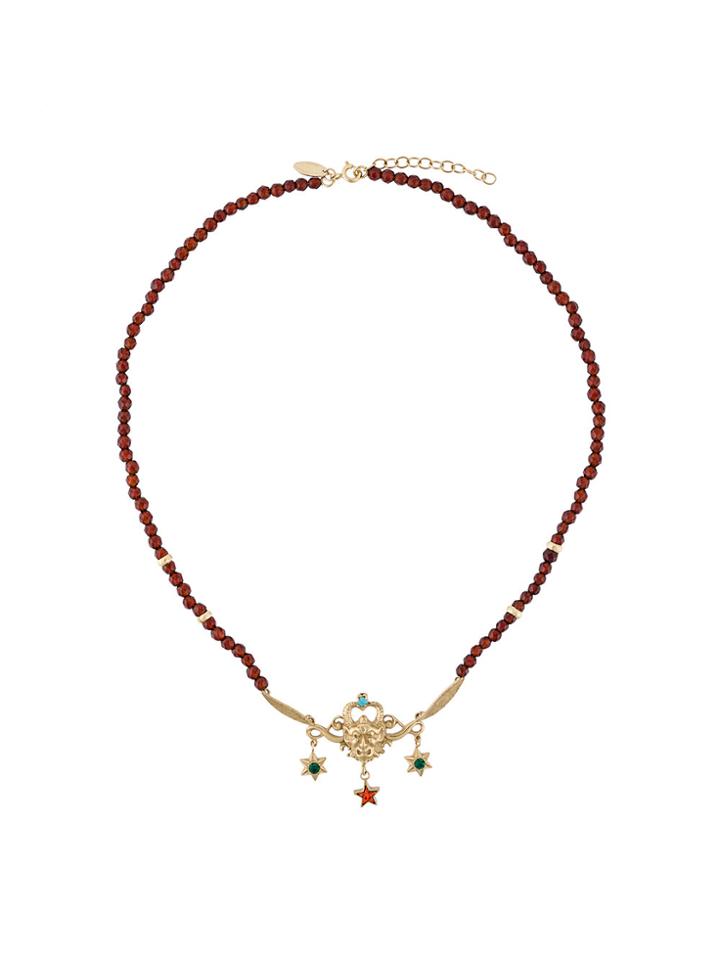 Iosselliani Puro Satyr Red Agate Necklace - Metallic