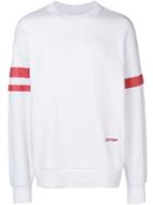 Calvin Klein Oversized Stripe Sleeve Sweatshirt - White