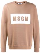 Msgm Logo Sweatshirt - Neutrals