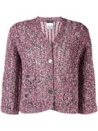 Chanel Vintage V-neck Cropped Cardigan - Pink & Purple