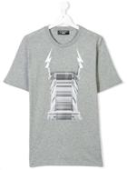 Neil Barrett Kids Teen Statue Of Liberty Lightning Bolt Print T-shirt