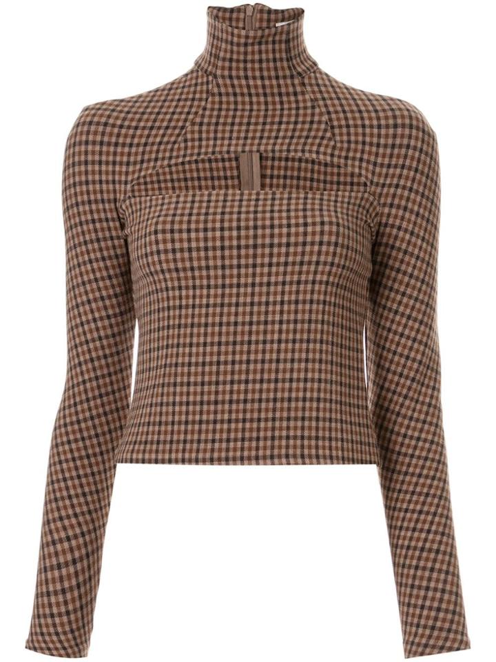 A.w.a.k.e. Mode Cut-detail Fitted Sweater - Brown