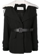 Self-portrait Short Twill Trench Coat - Black