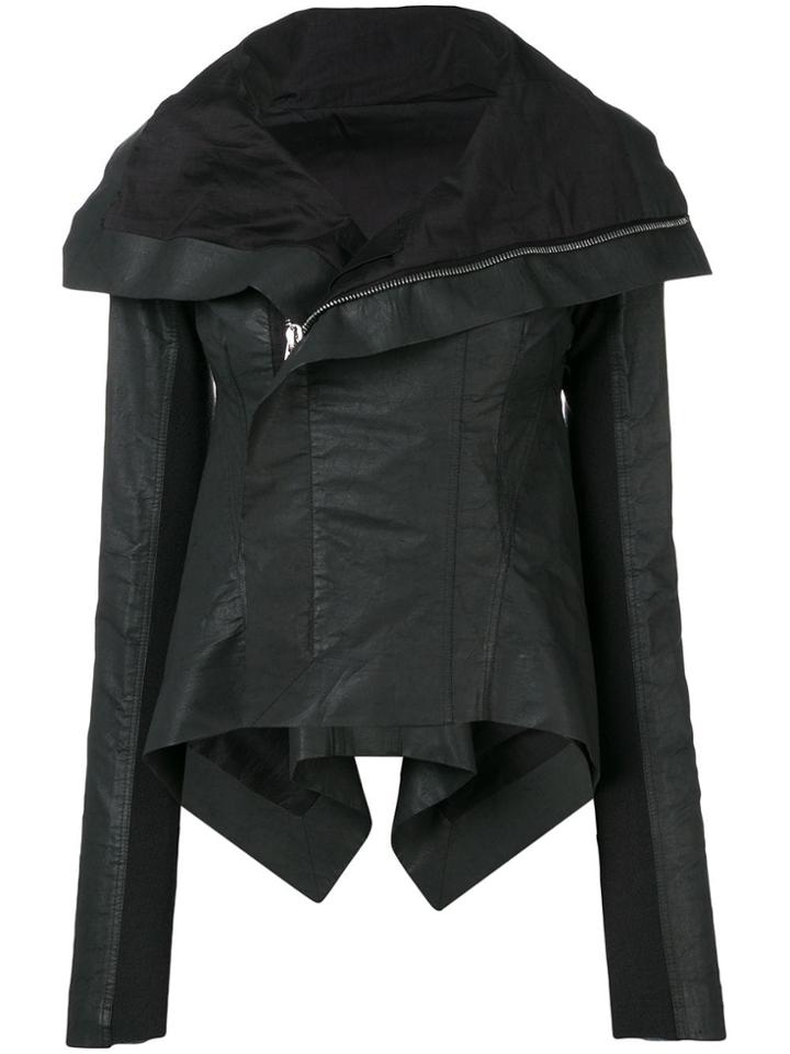 Rick Owens Coated Biker Jacket - Black