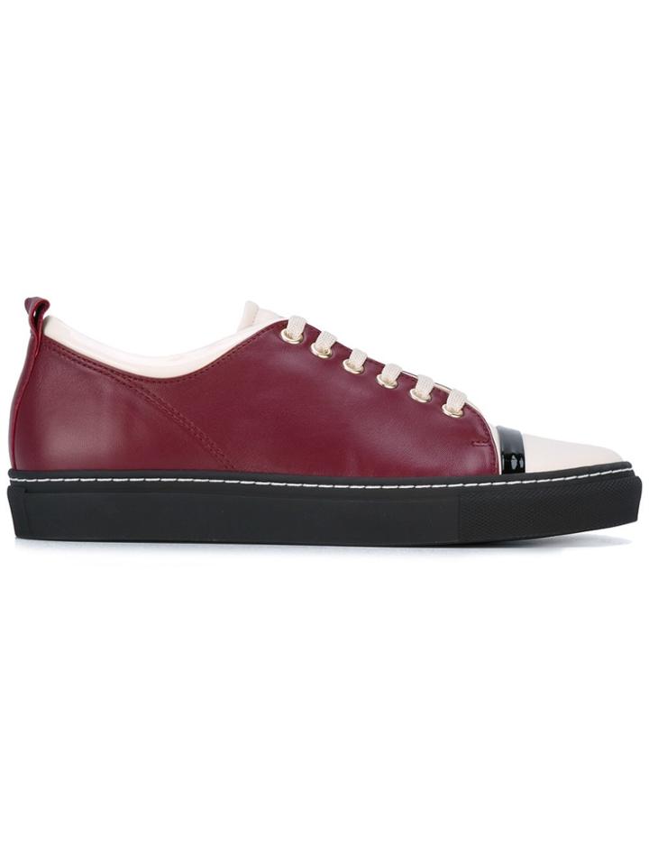 Lanvin Triple Tone Low Top Sneakers - Red