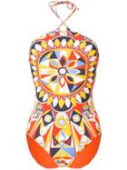 Tory Burch All-over Print Swim Suit - Yellow & Orange