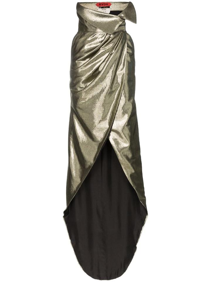 Ronald Van Der Kemp High-waisted Wrap Silk Lurex Blend Skirt -