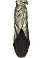 Ronald Van Der Kemp High-waisted Wrap Silk Lurex Blend Skirt -