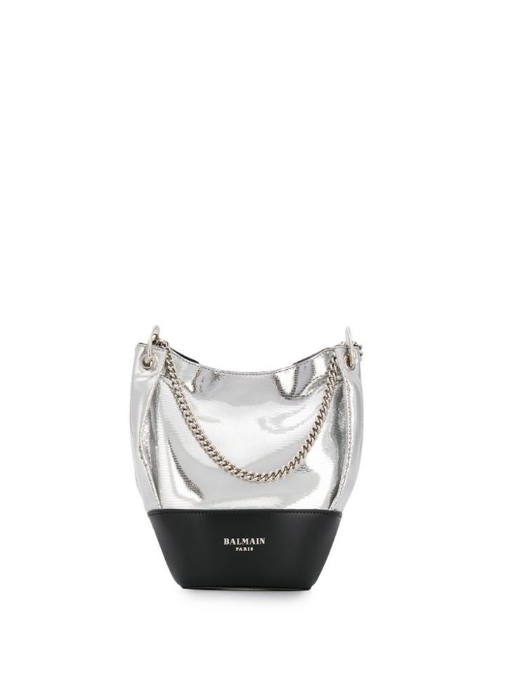Balmain Polygon Bucket Bag - Silver