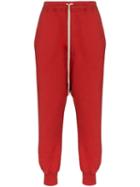 Rick Owens Drkshdw Drop-crotch Track Pants - Red