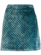 Ultràchic Textured Scale Print Skirt - Blue