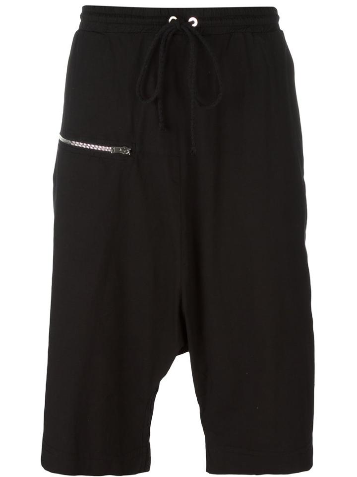Lost & Found Rooms Zipped Shorts, Men's, Size: Xl, Black, Cotton/spandex/elastane