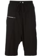 Lost & Found Rooms Zipped Shorts, Men's, Size: Xl, Black, Cotton/spandex/elastane
