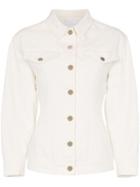Goldsign The Pinched Waist Structured Shoulder Denim Jacket - Neutrals
