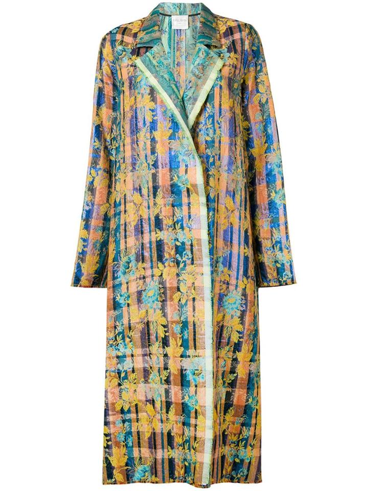 Forte Forte Oversized Printed Coat - Blue