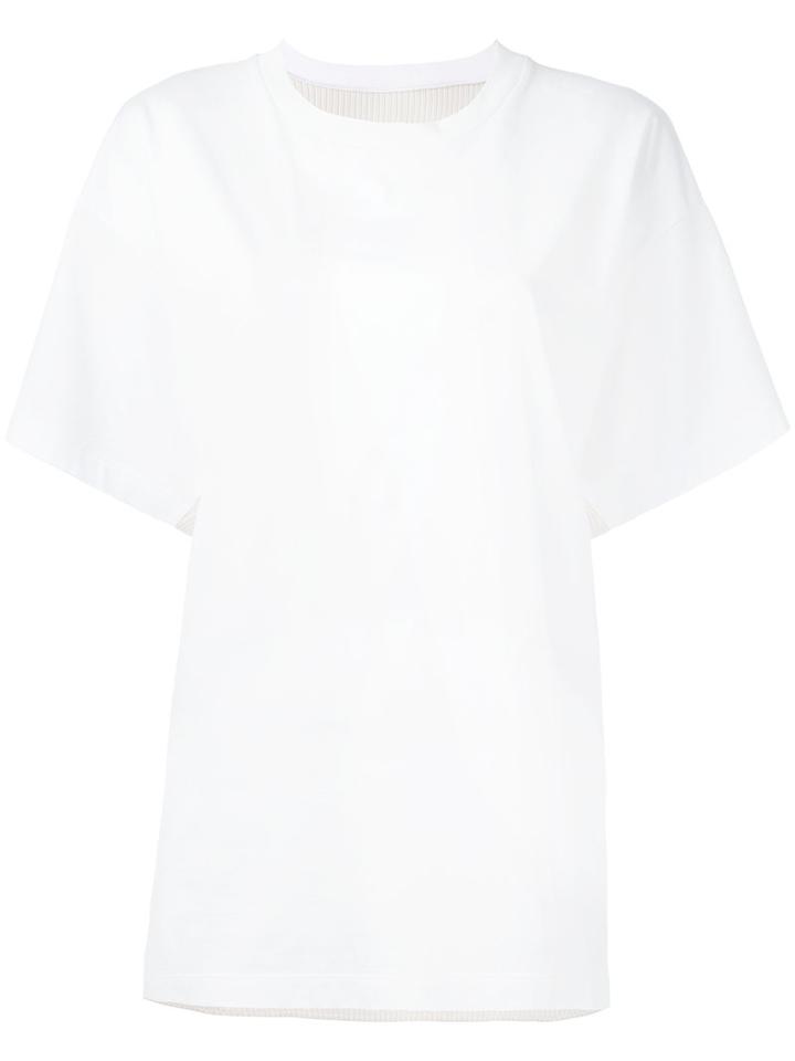 Mm6 Maison Margiela - Loose Fit Short Sleeve T-shirt - Women - Cotton - S, White, Cotton