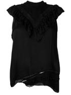 Preen Line Bree Frill Detail Tank Top - Black