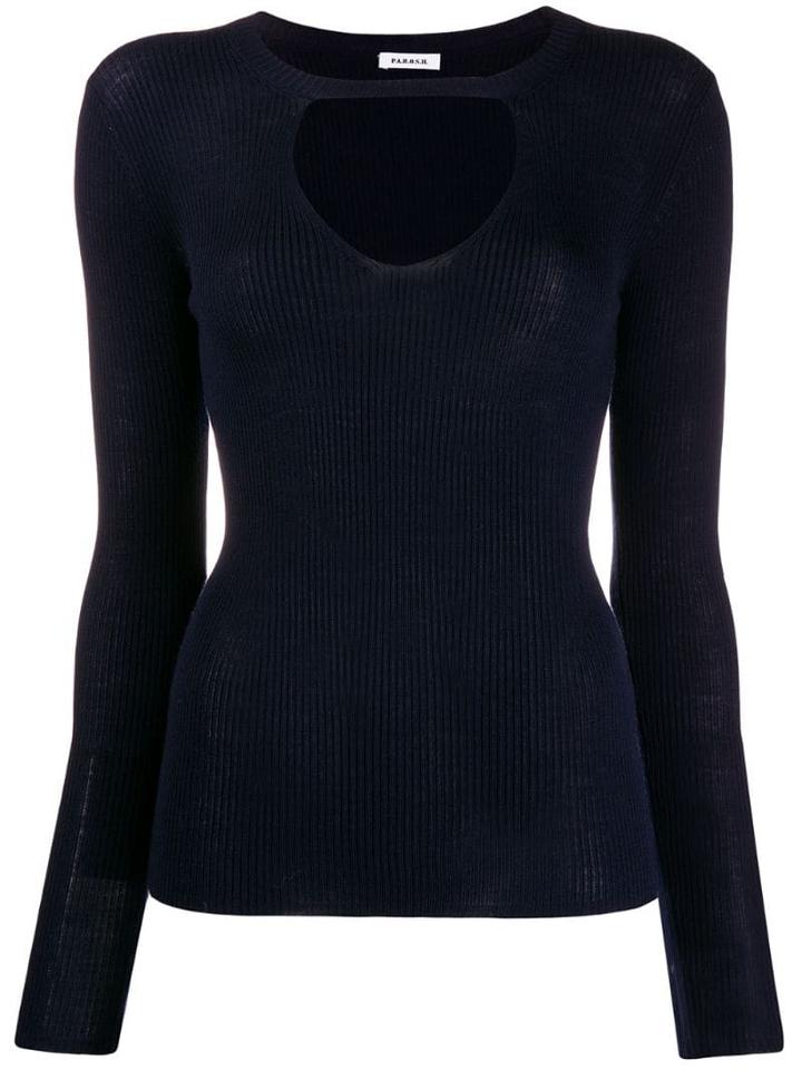 P.a.r.o.s.h. Key-hole Detail Sweater - Blue