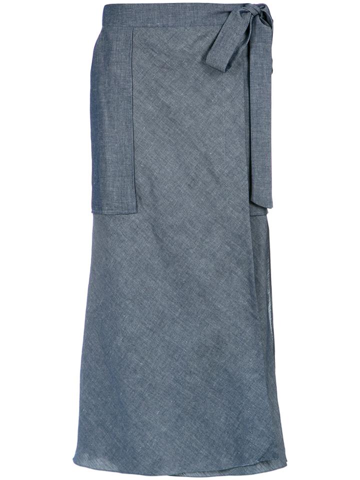Giuliana Romanno Wrap Midi Skirt - Blue