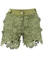 Just Cavalli Lace Fitted Shorts - Green