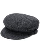 Maison Michel Woven Baker Boy Cap - Grey