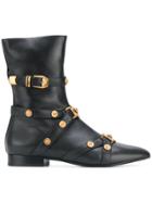 Versace Medusa Studded Booties - Black