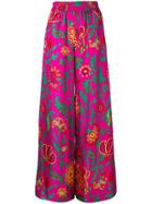 La Doublej Floral Palazzo Trousers - Pink