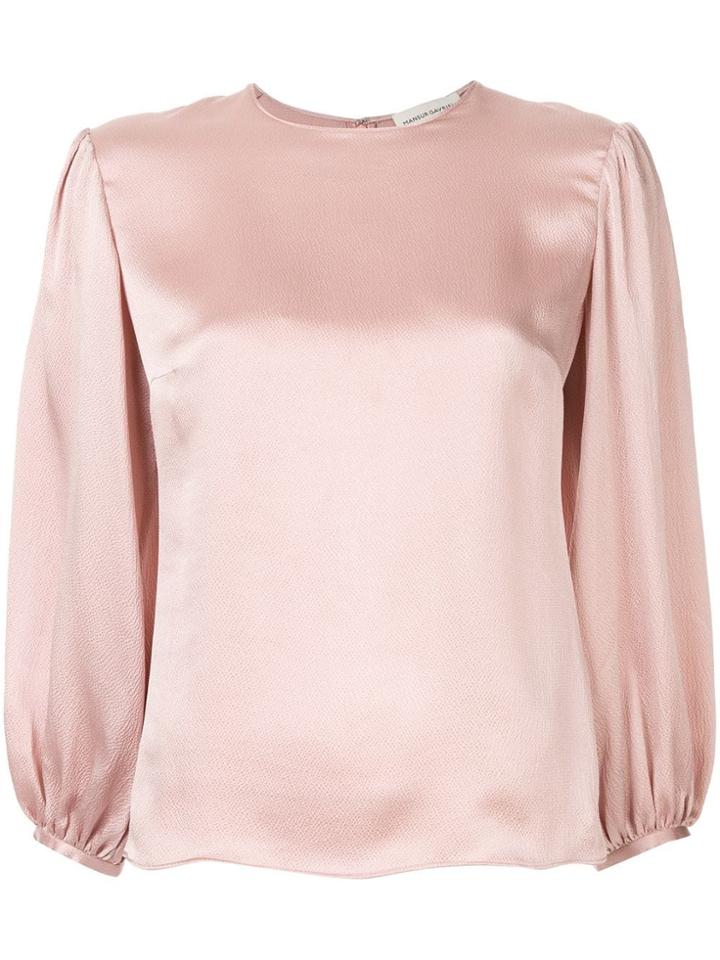 Mansur Gavriel Puff Sleeve Top - Pink