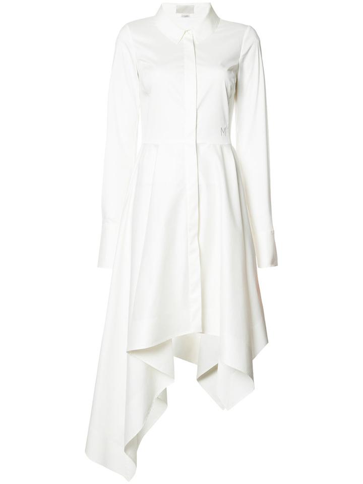 Monse Asymmetric Shirt Dress, Women's, Size: 2, White, Cotton/nylon/spandex/elastane