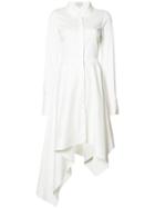 Monse Asymmetric Shirt Dress, Women's, Size: 2, White, Cotton/nylon/spandex/elastane