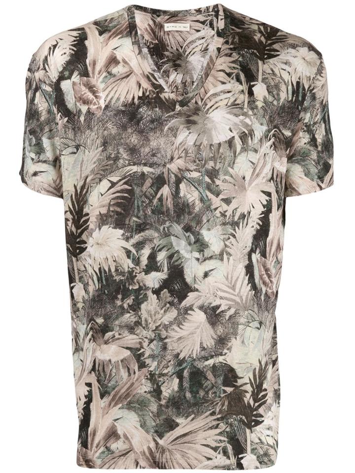 Etro Foliage Print T-shirt - Green