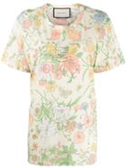Gucci Floral Print T-shirt - Neutrals