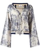 Aviù - Floral Print Jacket - Women - Cotton/polyamide/polyester/spandex/elastane - 42, Blue, Cotton/polyamide/polyester/spandex/elastane