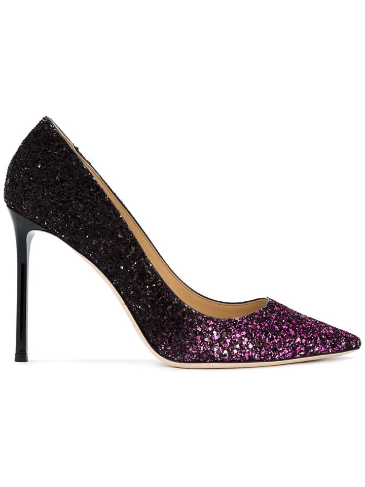 Jimmy Choo Glitter Ombré Romy 100 Pumps - Black