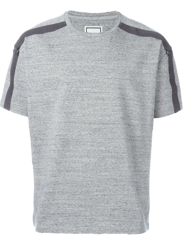 Wooyoungmi Strap Detail T-shirt, Men's, Size: 50, Grey, Cotton/polyester