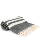 Dsquared2 Striped Scarf With Printed Badge Design - Grey