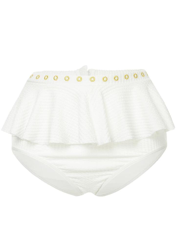 Duskii Venice Ruffled Bikini Bottom - White