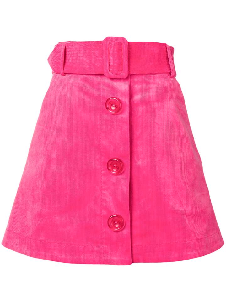 Paper London Belted Mini Skirt - Pink & Purple