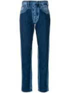 Maison Margiela High-waist Contrast Jeans - Blue