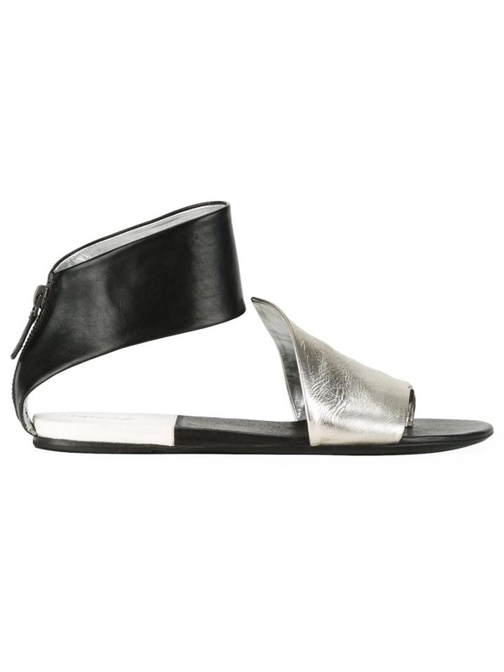 Marsèll Ankle Strap Sandals, Women's, Size: 39, Grey, Calf Leather/horse Leather