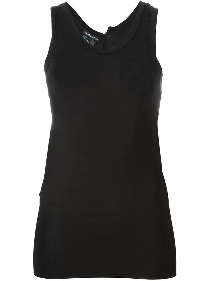 Ann Demeulemeester Long Tank Top, Women's, Size: 38, Black, Bamboo/spandex/elastane