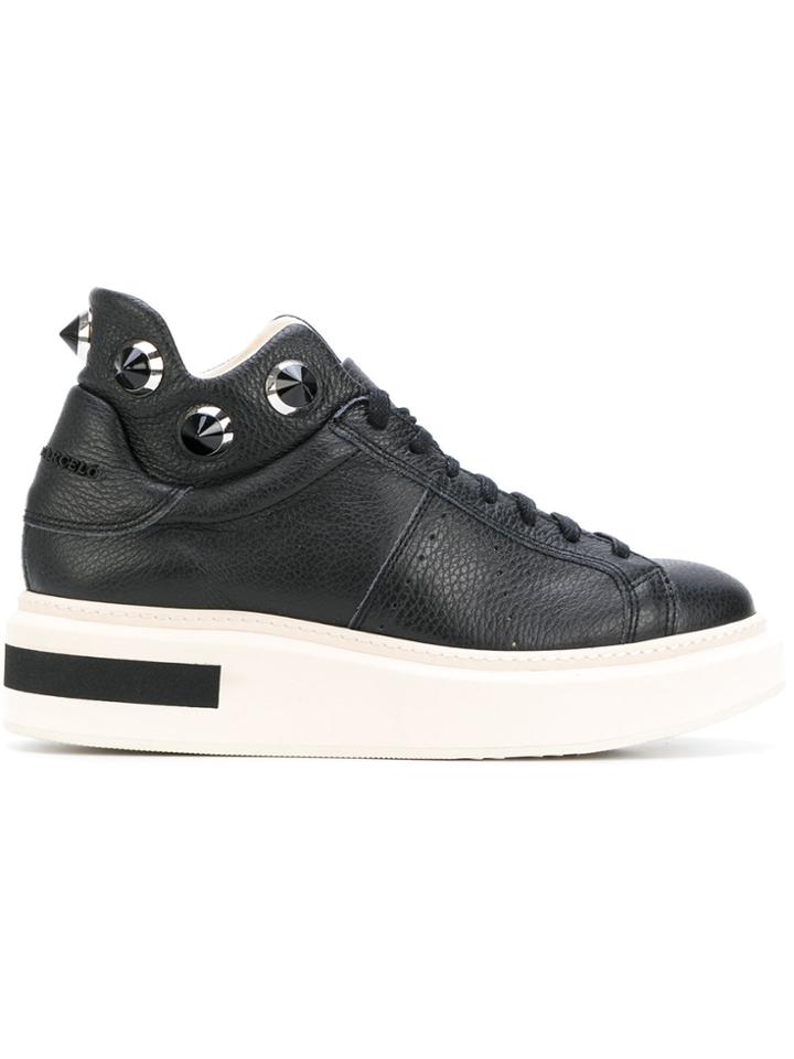 Paloma Barceló Studded Platform Mid-top Sneakers - Black