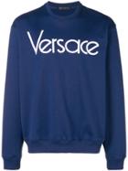 Versace Logo Printed Sweatshirt - Blue