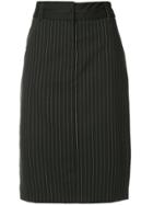 We11done Straight Pinstripe Skirt - Black