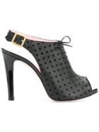 Red Valentino Polka Dot Slingback Sandals - Black