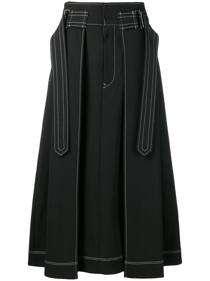 Ujoh Hakama Tuck Skirt - Black