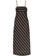Lee Mathews Madox Striped Maxi Dress - Black