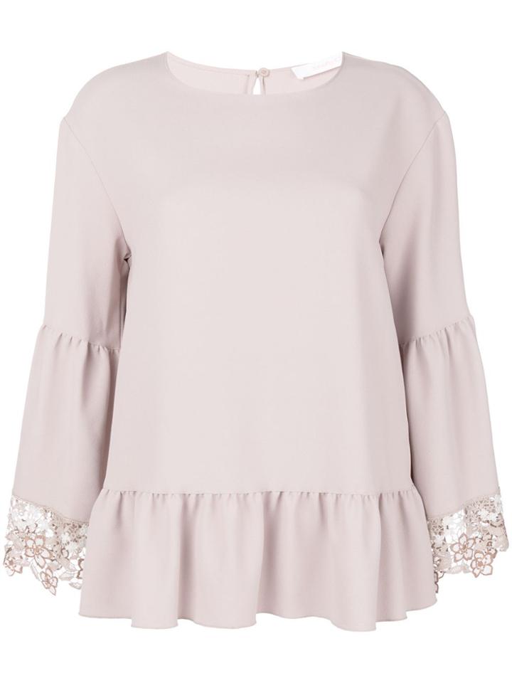 See By Chloé Lace Embroidered Blouse - Nude & Neutrals