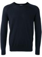 Closed Round Neck Jumper, Men's, Size: Xl, Blue, Virgin Wool