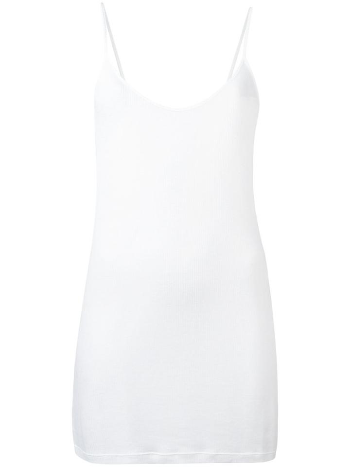 Ann Demeulemeester Elongated Ribbed Cami, Women's, Size: 38, White, Lyocell/cotton